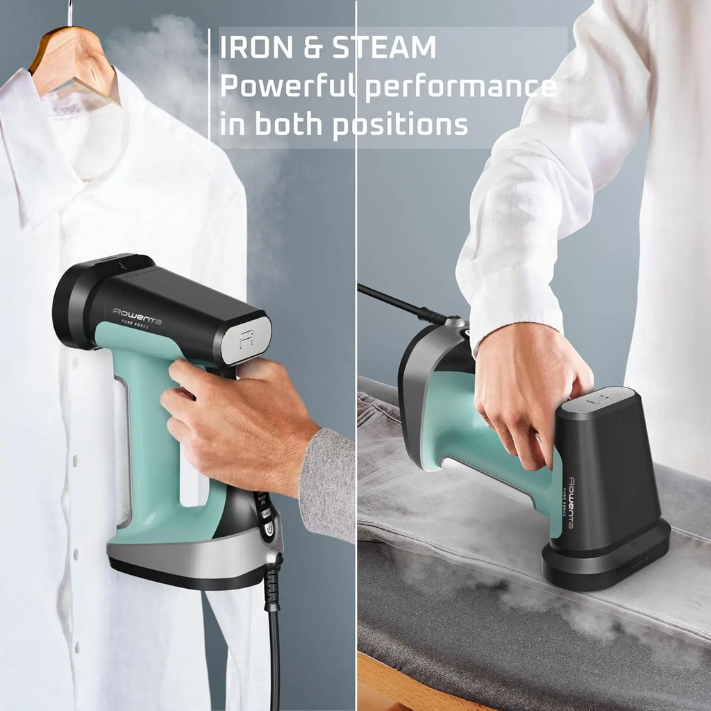 Handheld Steamer for Clothes, Pure Force 2in1 Steamer & Iron, 1875W, Vertical/Horizonal Steaming & Ironing,  Auto-off, XL power