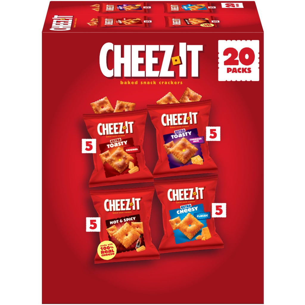 Cheez-It Cheese Crackers, Baked Snack Crackers, Lunch Snacks, Variety Pack, 12.1oz Box (12 Packs)