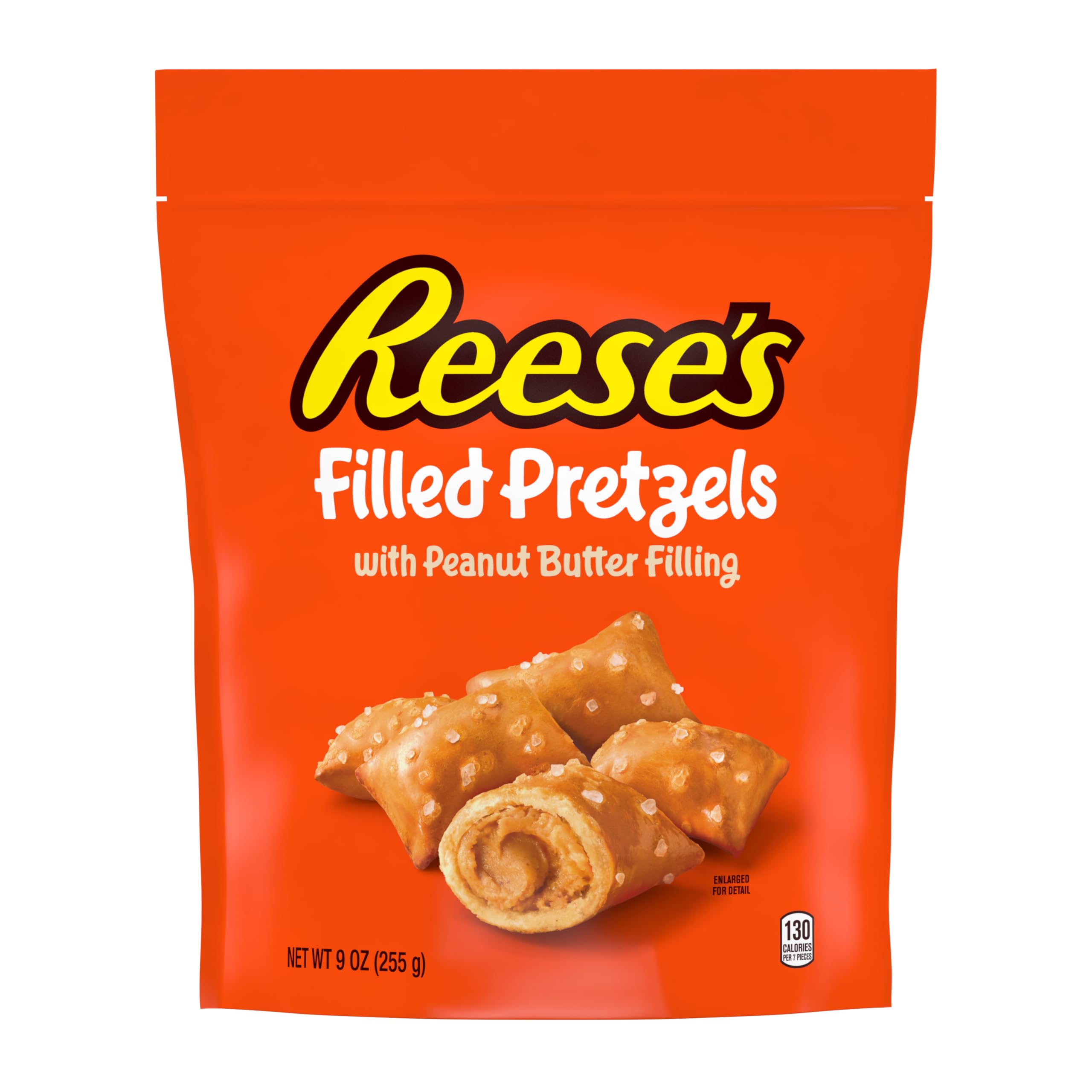 Reese's Pretzels rellenos, nuggets de pretzel de mantequilla de maní, crujientes, listos para comer, aperitivo dulce y salado, tarro de 18 onzas