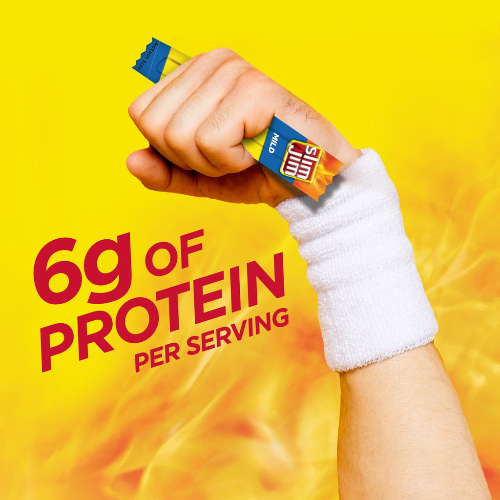 Slim Jim Smoked Meat Sticks, Original Flavor, 6g Protein Per Serving, Snack Size, 0.28 oz. (100 Count)