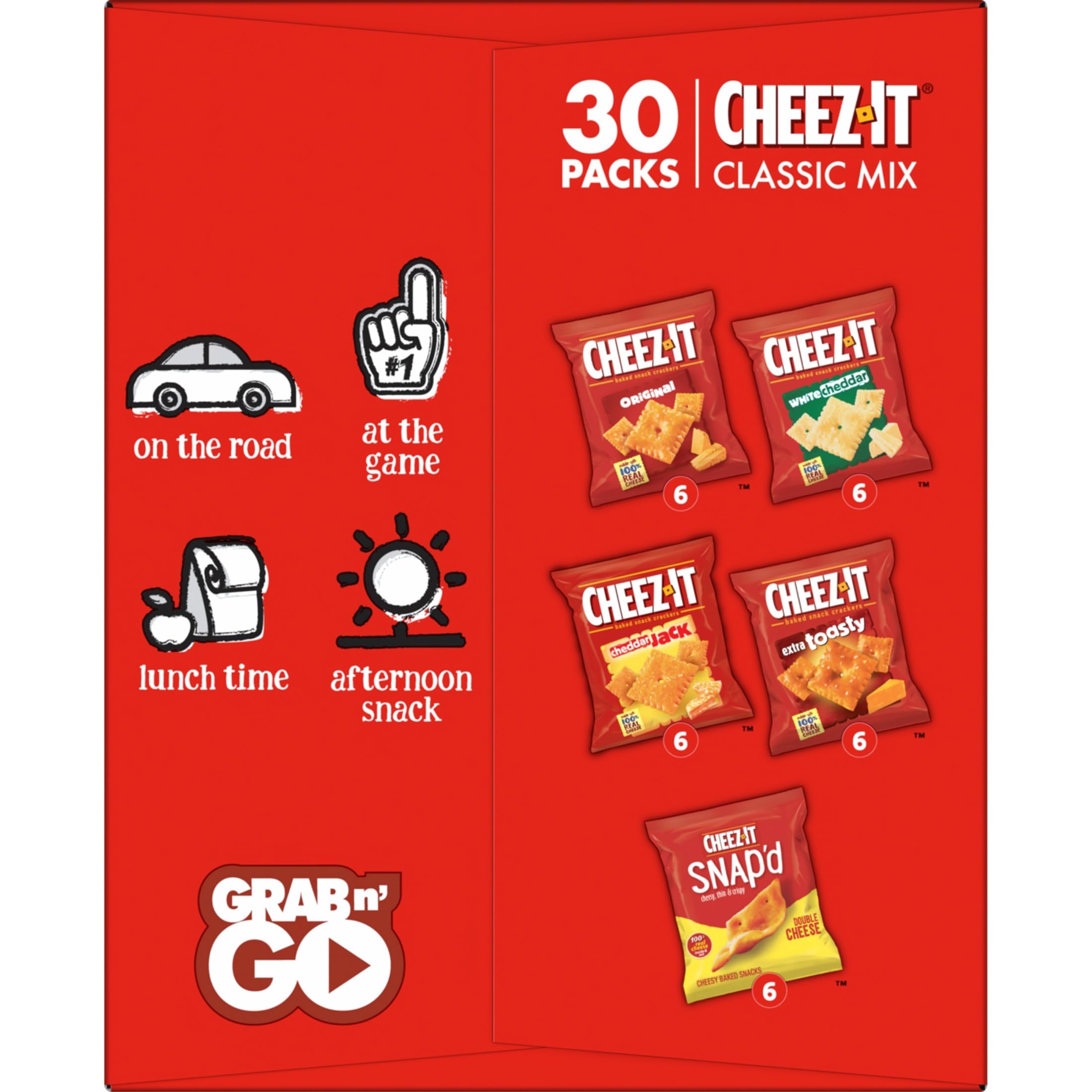 Cheez-It Cheese Crackers, Baked Snack Crackers, Lunch Snacks, Variety Pack, 12.1oz Box (12 Packs)