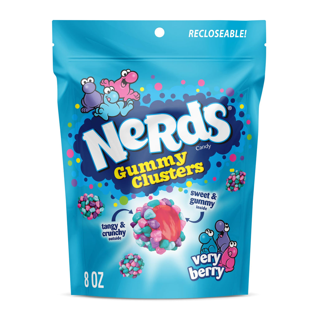 Nerds Juicy Gummy Clusters, Strawberry Punch, Juicy And Gummy Candy, 1 Stand Up Bag, For Snacking And Sharing, 7.15 Oz