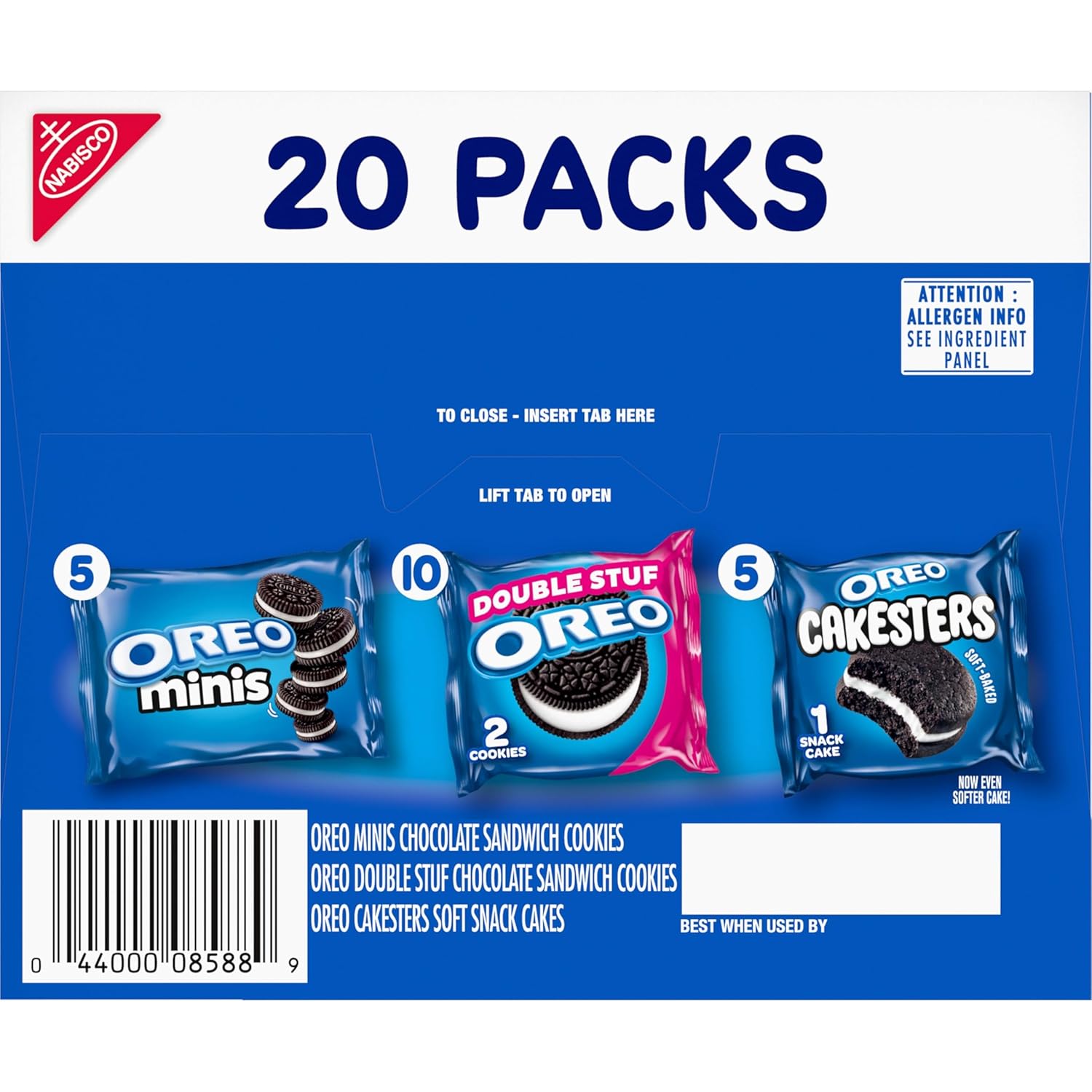 OREO Lovers Variety Pack, OREO Minis and Double Stuf Chocolate Sandwich Cookies, OREO Cakesters Soft Snack Cakes, 20 Snack Packs