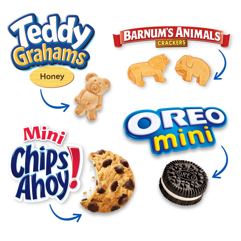 Nabisco Team Favorites Variety Pack, Oreo Mini, Chips Ahoy! Mini, Teddy Grahams Honey & Barnum'S Animal Crackers, 30 Snack Packs