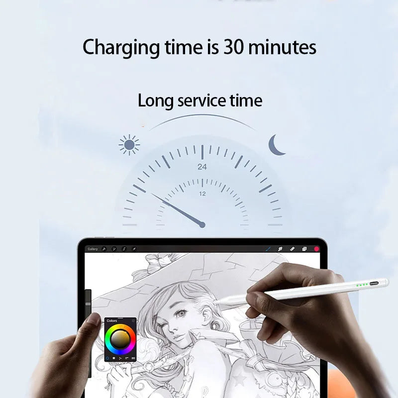 Palm Rejection Stylus Pen with Power Display for Apple iPad - Compatible with iPad 2018-2022 iPad Pro Air Mini